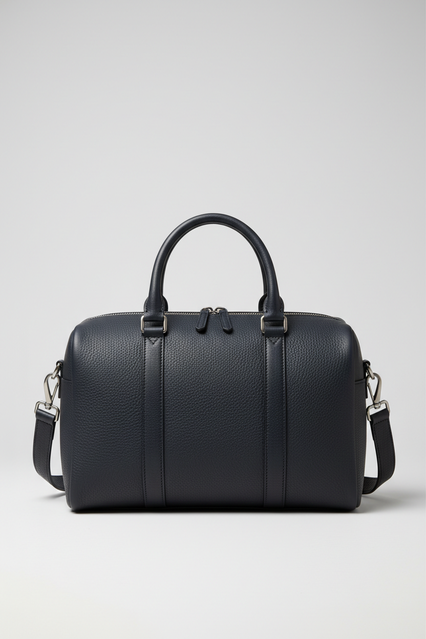 Le Compact Weekender in Navy, front portrait view