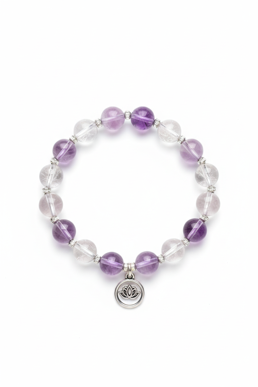 Pure Energy Bracelet luxury spiritual crystal gemstone bead bracelet centered on white background