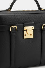 Le Slim Briefcase Black – Leather & Hardware