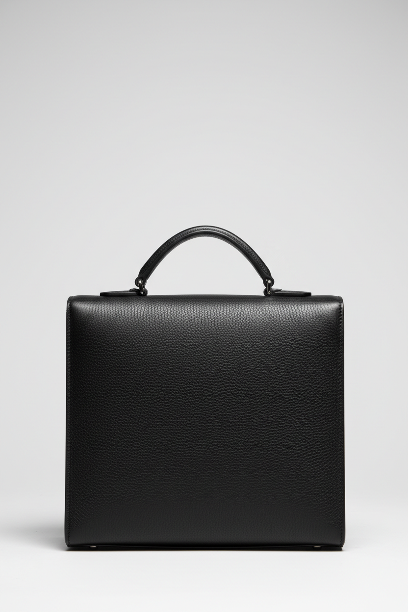 Le Slim Briefcase Black – Front Shot