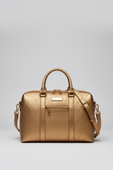 Executive Carry Weekender in Gold Premium Signature Leather – front portrait