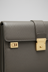 Le Slim Briefcase Gray – Leather & Hardware