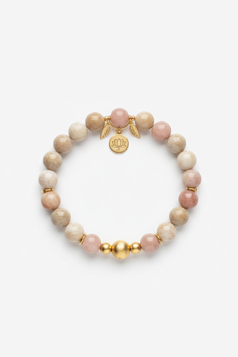 Inner Peace Bracelet luxury spiritual natural gemstone bead bracelet centered on white background
