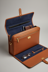Le Slim Briefcase Brown – Open Interior
