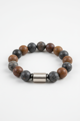 Stone Bead Bracelet luxury men's natural stone bead bracelet centered on white background