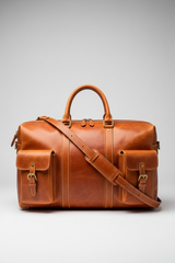 Urban Voyage Weekender in Orange Heritage Travel Leather — front view