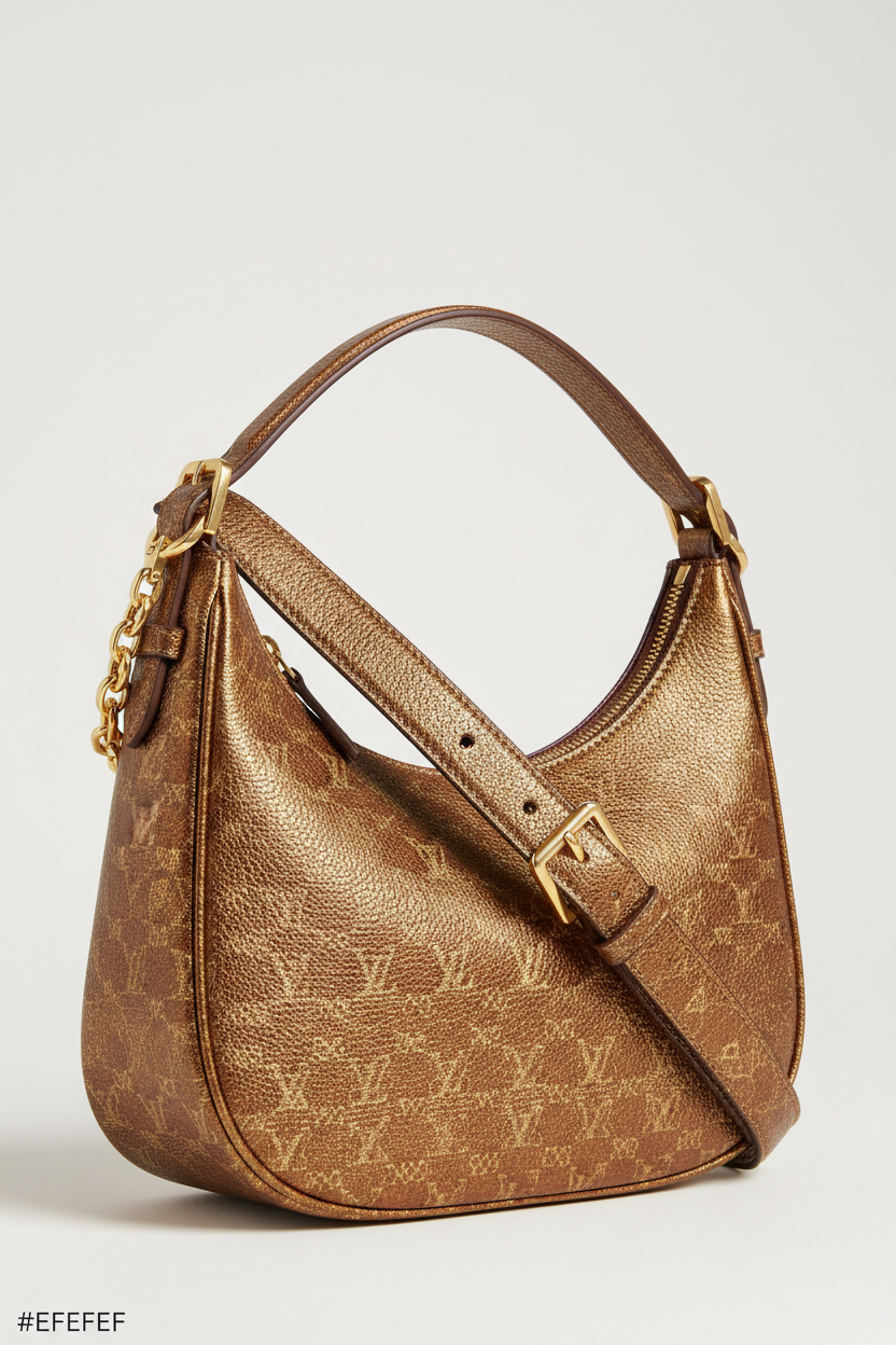 Le Gina Voyage Brown + Gold – Front Angle