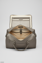 Metropolitan Travel Weekender in Gray, portrait open compartment view