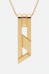Close-up of Le Nova sleek modern gold pendant