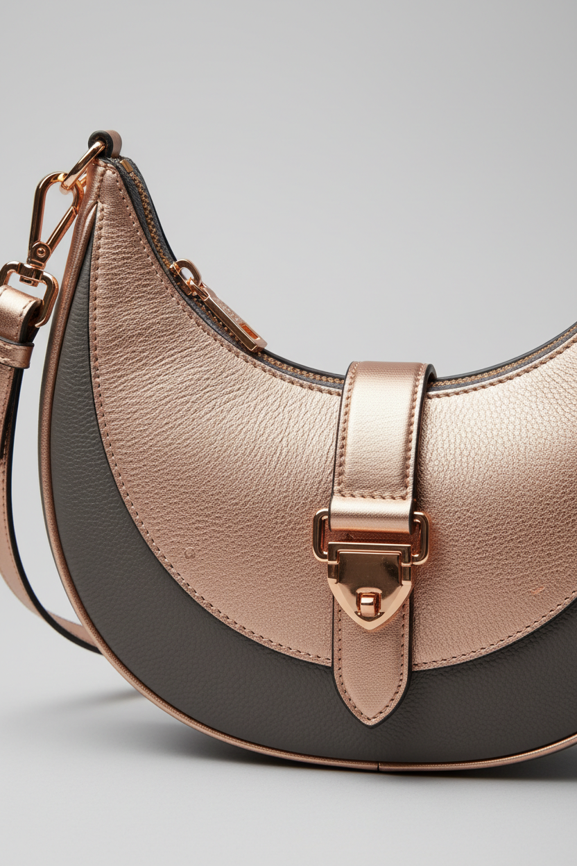 Le Gina Atelier Rose Gold + Gray – Leather & Hardware