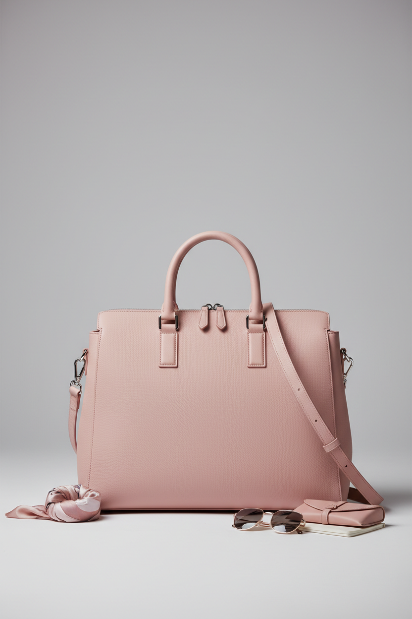 Urban Voyage Weekender in Pink Structured Executive Leather — lifestyle