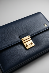 Le Slim Briefcase Navy – Leather & Hardware