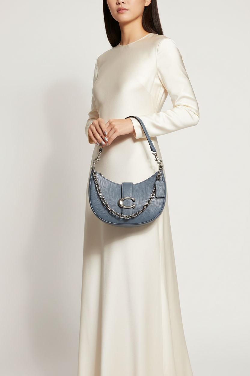 Le Gina Voyage Blue + Silver – Model Shot