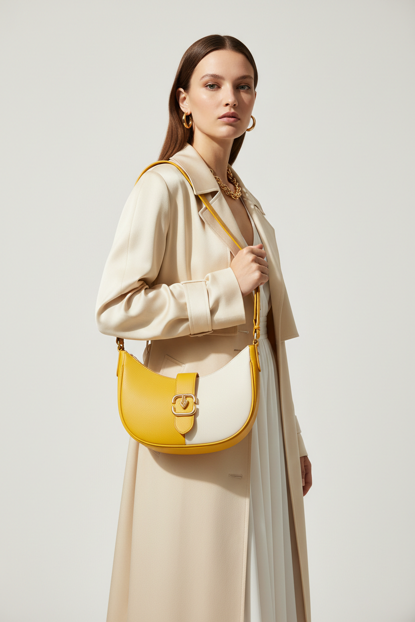 Le Gina Atelier Yellow + White – Model Shot