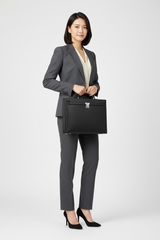 Le Slim Briefcase Black – Model Shot