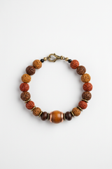 Earth Tone Bracelet luxury spiritual men's natural rudraksha bracelet centered on white background