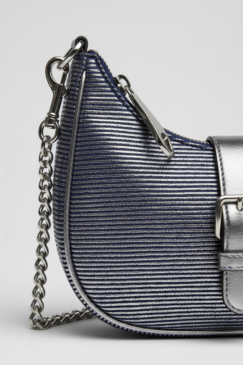 Le Gina Voyage Blue + Silver – Leather & Hardware