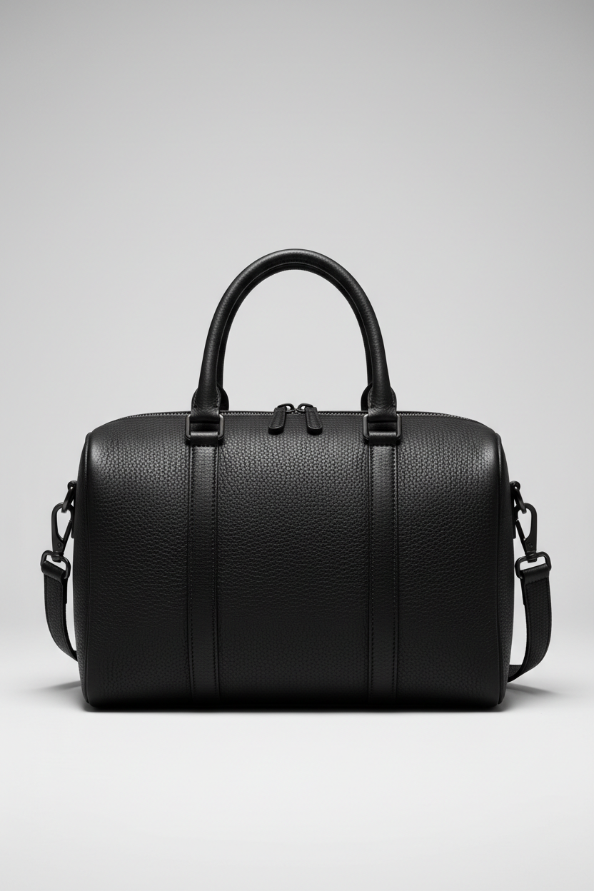 Le Compact Weekender in Black, front portrait view