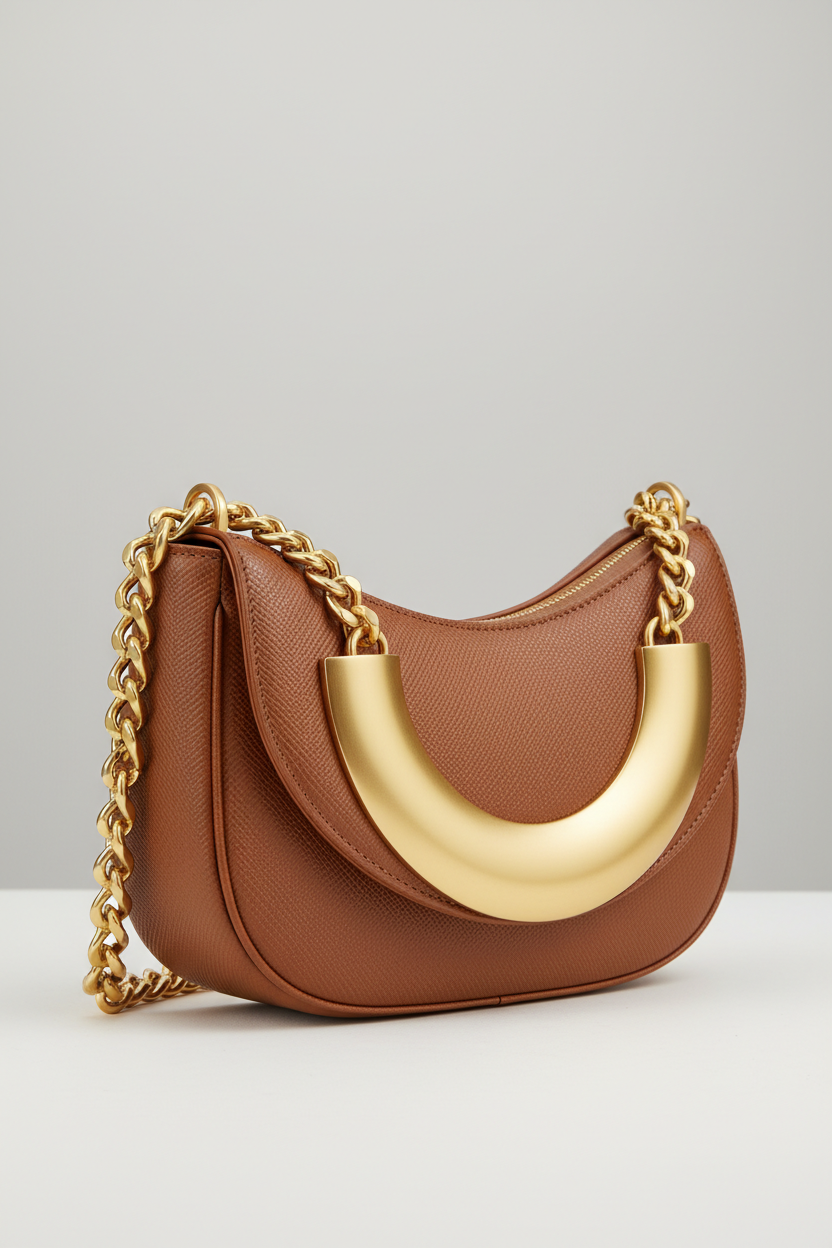 Le Gina Voyage Brown + Gold – Side Angle