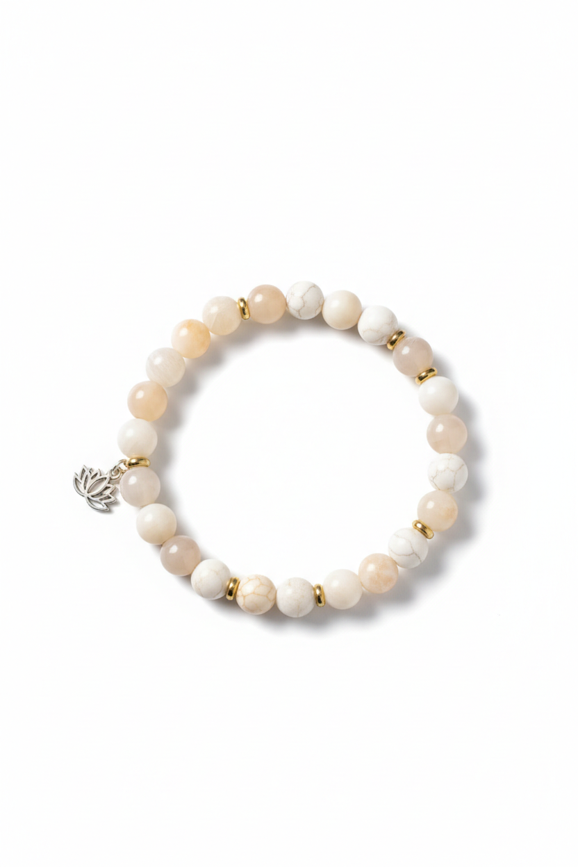 Calm Soul Bracelet luxury feminine spiritual gemstone bracelet centered on white background