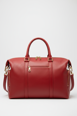 Urban Voyage Weekender in Red Premium Soft Leather — front view