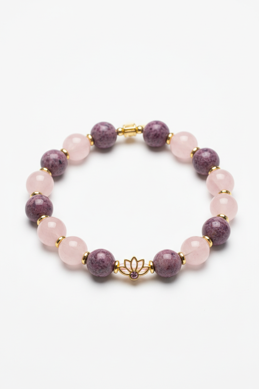 Harmony Stone Bracelet luxury feminine spiritual gemstone bracelet centered on white background