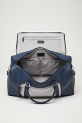Metropolitan Travel Weekender in Blue, portrait open compartment view