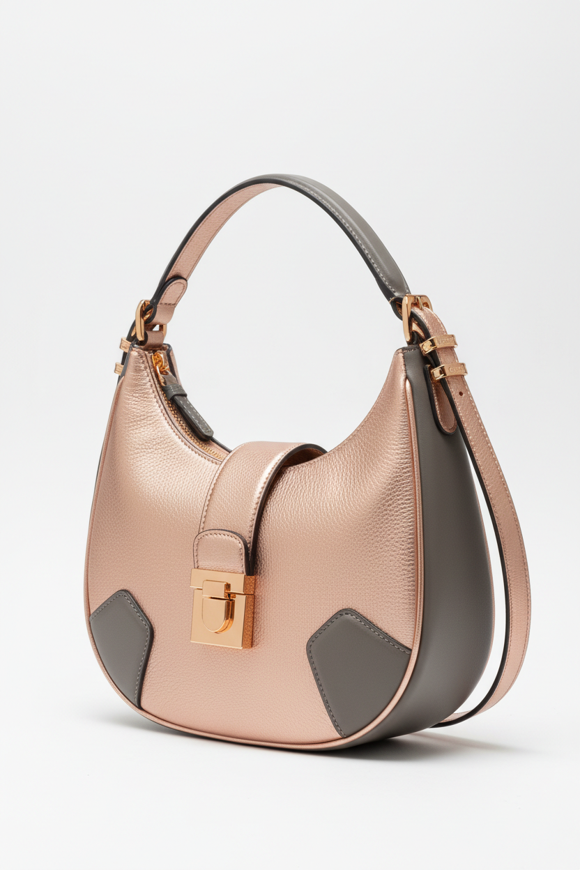 Le Gina Atelier Rose Gold + Gray – Front Angle