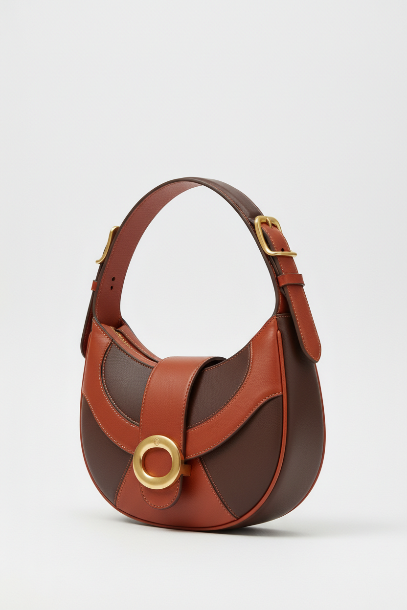Le Gina Atelier Orange + Brown – Front Angle