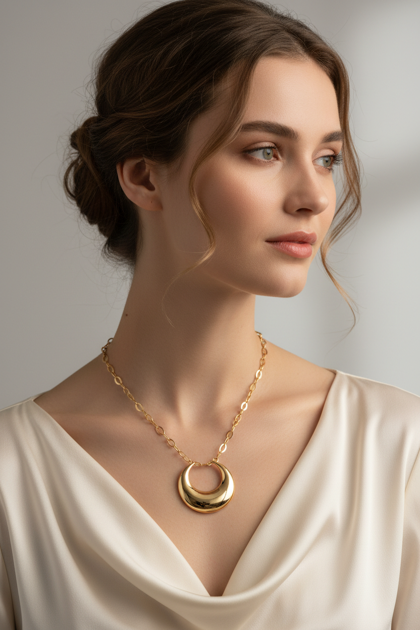 Le Luna Necklace – Female Lifestyle Image