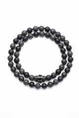 Stone Mala Necklace luxury masculine natural gemstone bead mala necklace centered on white background