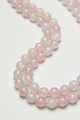 Premium opaline gemstone bead detail of Le Opaline Mala necklace