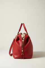 Urban Voyage Weekender in Red Premium Soft Leather — lifestyle