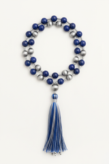 Le Celeste Mala luxury hand-knotted celestial gemstone mala necklace centered on white background