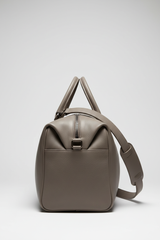 Metropolitan Travel Weekender in Gray, portrait side-angle shot with strap