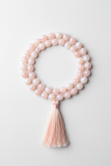Le Opaline Mala luxury pastel opaline gemstone mala necklace centered on white background