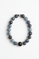 Zen Stone Bracelet luxury masculine natural gemstone bead bracelet centered on white background